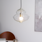 Skulpturel Rillet Glaspendel - Minimalistisk