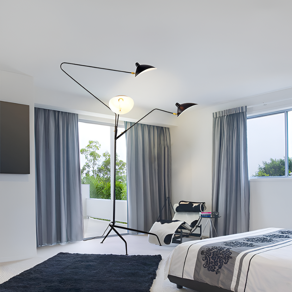 Industriel Minimalistisk Gulvlampe - Justerbar