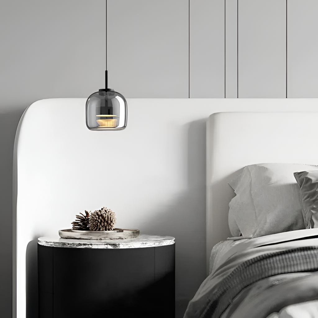 Røget Glas Pendellampe - Nordisk LED Hængelampe