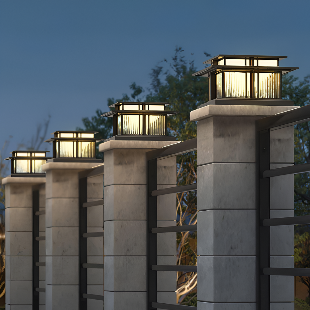 Minimalistisk Solcelle-søjlelampe - Industriel