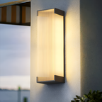 Rektangulær Solenergi Rillet Væglampe - Minimalistisk