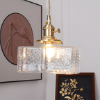 Tekstureret Glas Messing Pendellampe - Industriel