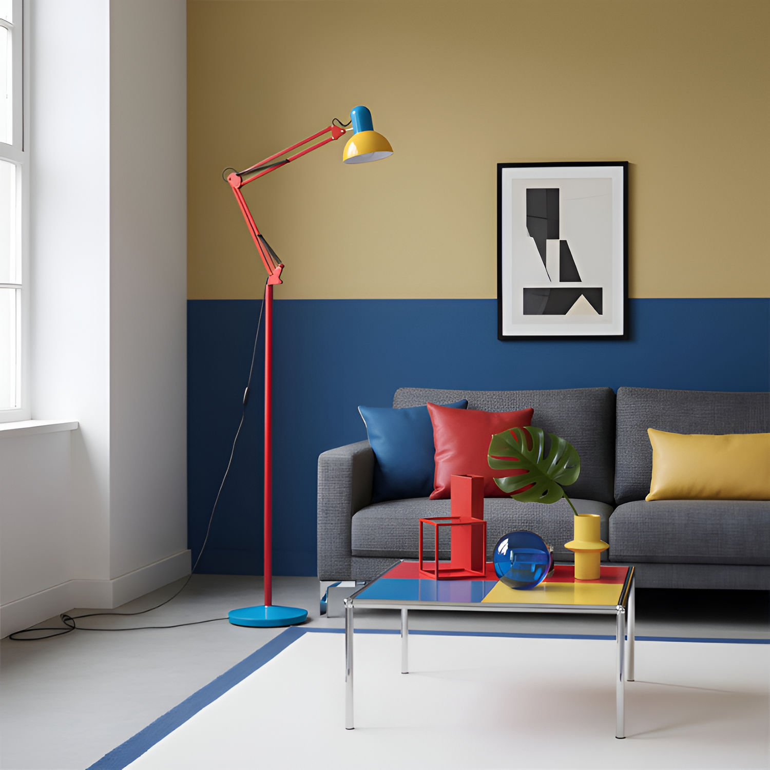 Memphis Industrial gulvlampe med flere arme – justerbar