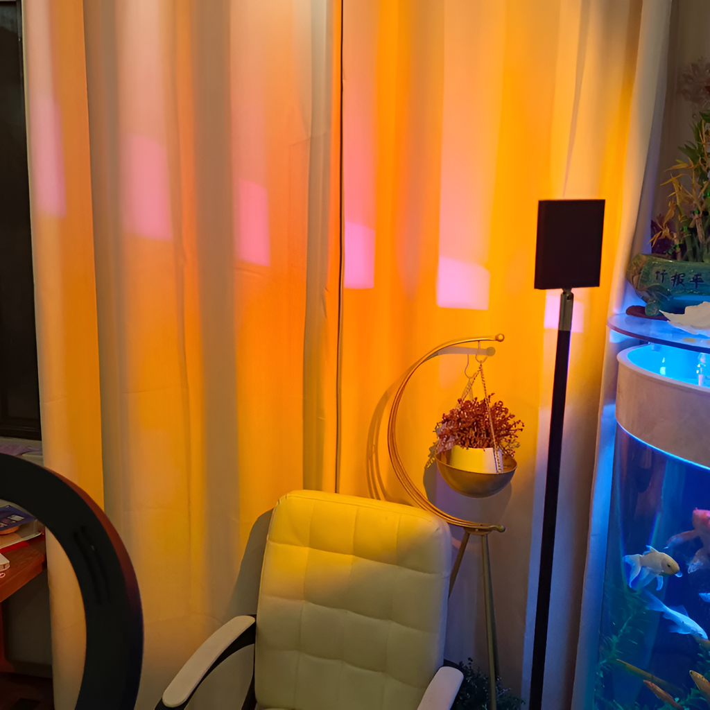 Sunset Projektionsgulvlampe - Gylden Time Stemningsbelysning