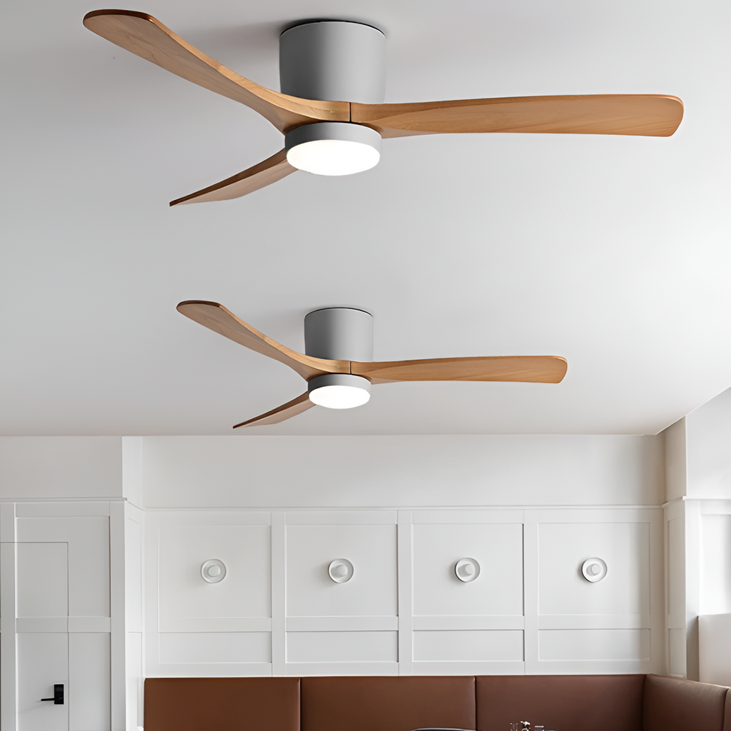 Nordisk Træ Loftsventilatorslampe - Justerbar