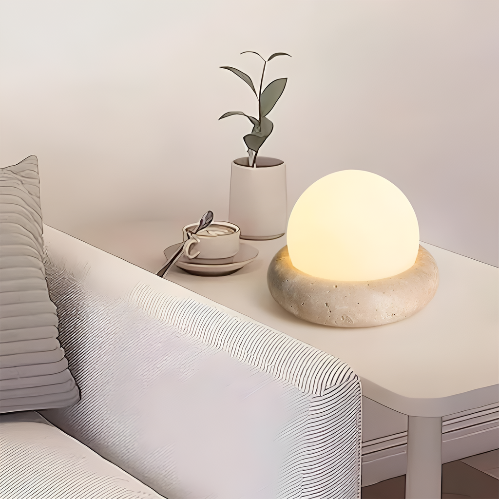 Tekstureret Minimalistisk Bordlampe - Geometrisk
