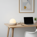 Skulpturel Travertin Bordlampe - Minimalistisk
