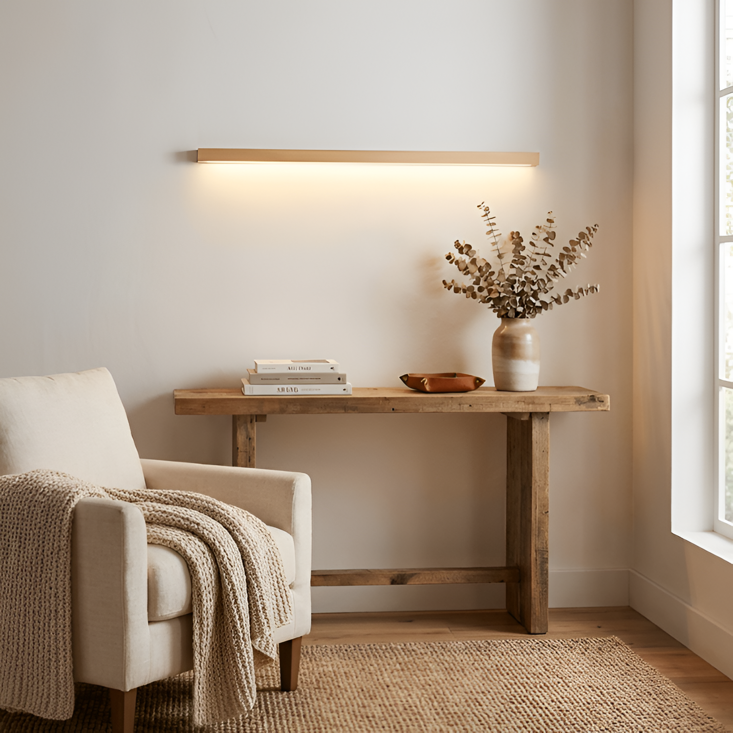 Lineær Træ Geometrisk Væglampe - Minimalistisk