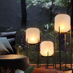 Geometrisk Industriel Solcelle Gulvlampe - Minimalistisk