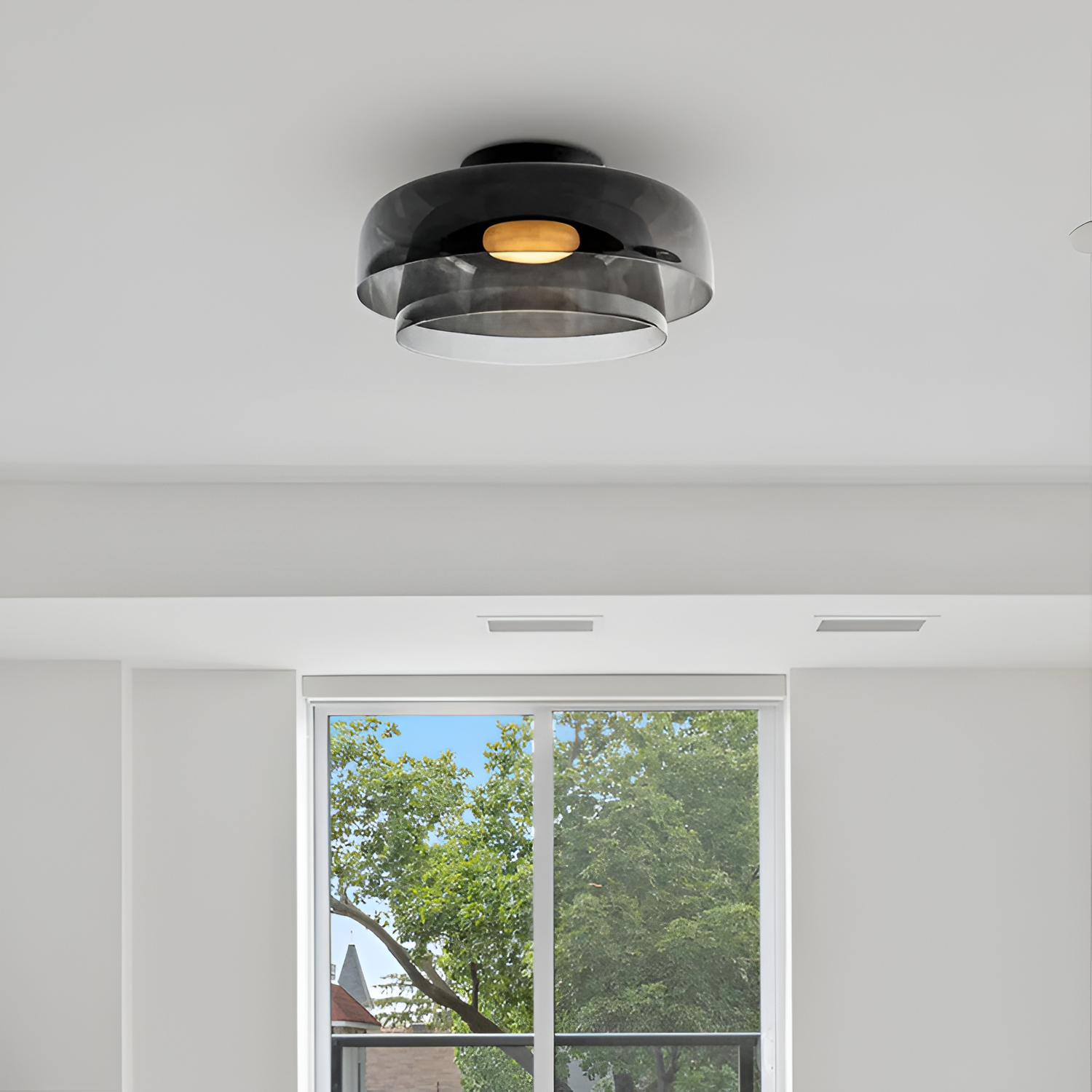 Flerlaget Transparent Glasloftlampe - Minimalistisk