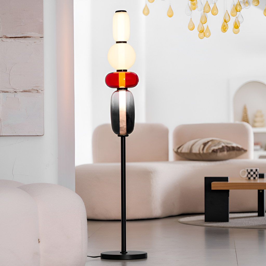 Stablet Geometrisk Glasgulvlampe - Moderne