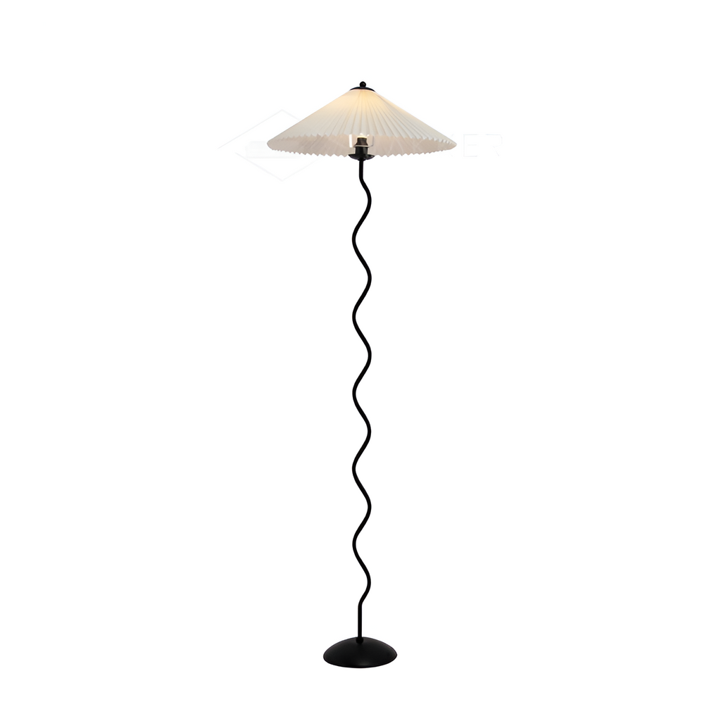 Plisseret Bølget Gulvlampe - Minimalistisk