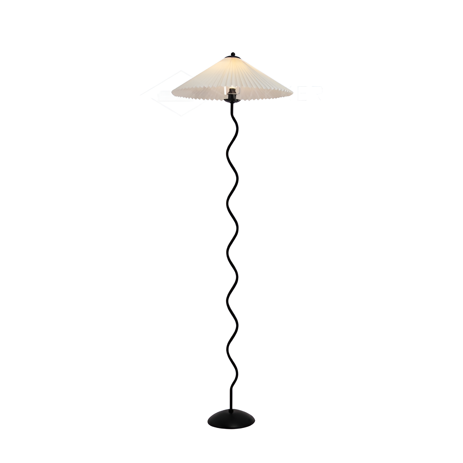 Plisseret Bølget Gulvlampe - Minimalistisk