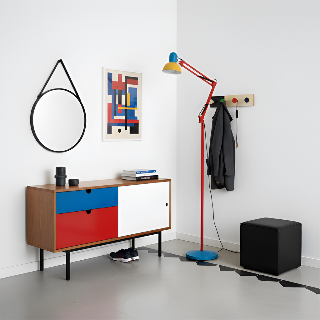 Memphis Industrial gulvlampe med flere arme – justerbar