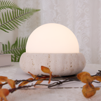 Skulpturel Travertin Bordlampe - Minimalistisk