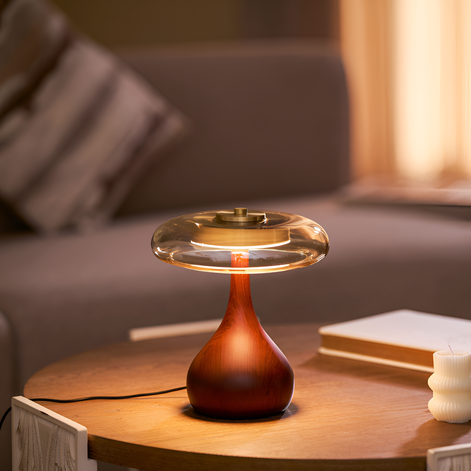 Mid-Century Mushroom Bordlampe - Dæmpbar