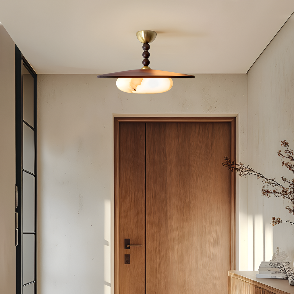 Skulpturel Alabast Loftlampe - Moderne