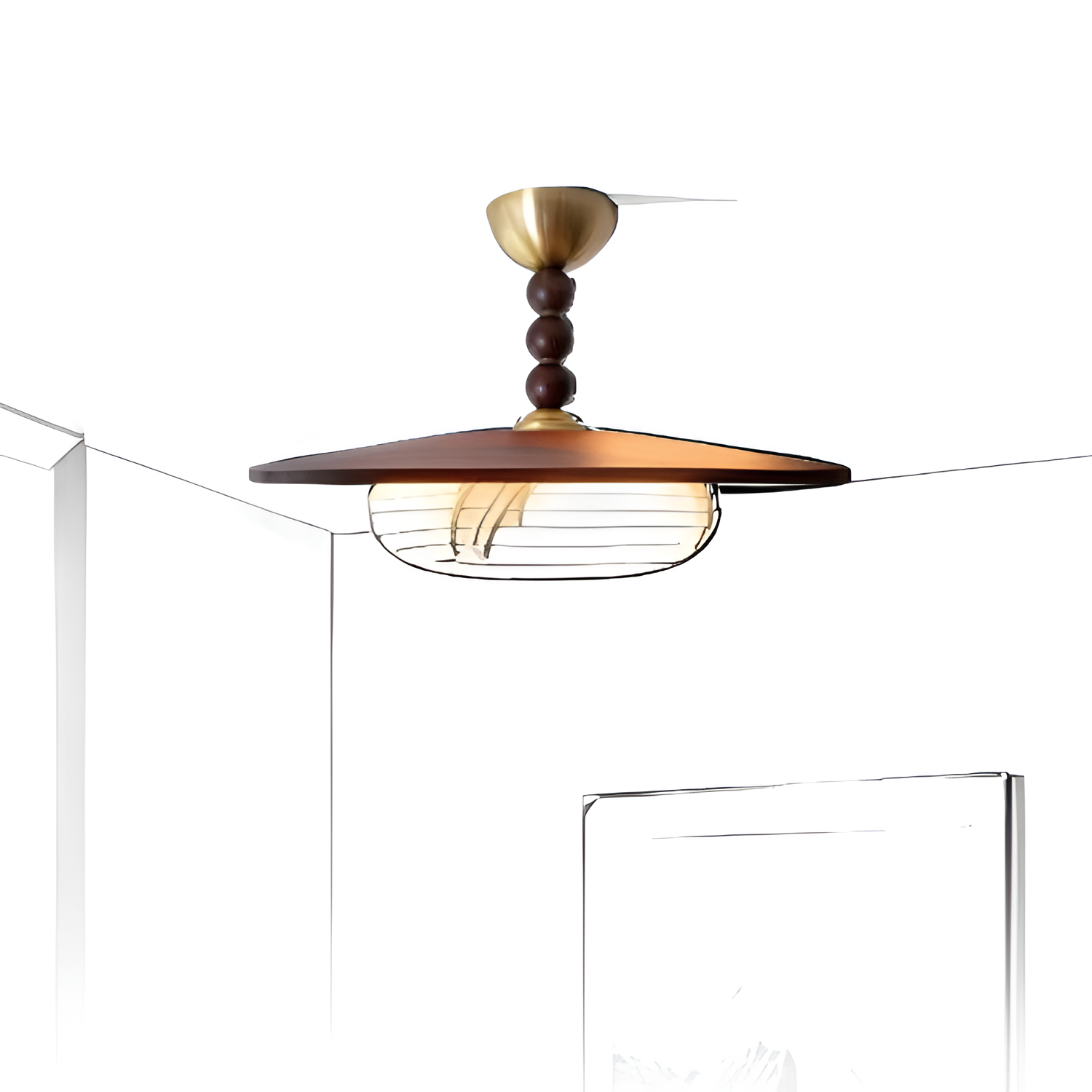Skulpturel Alabast Loftlampe - Moderne