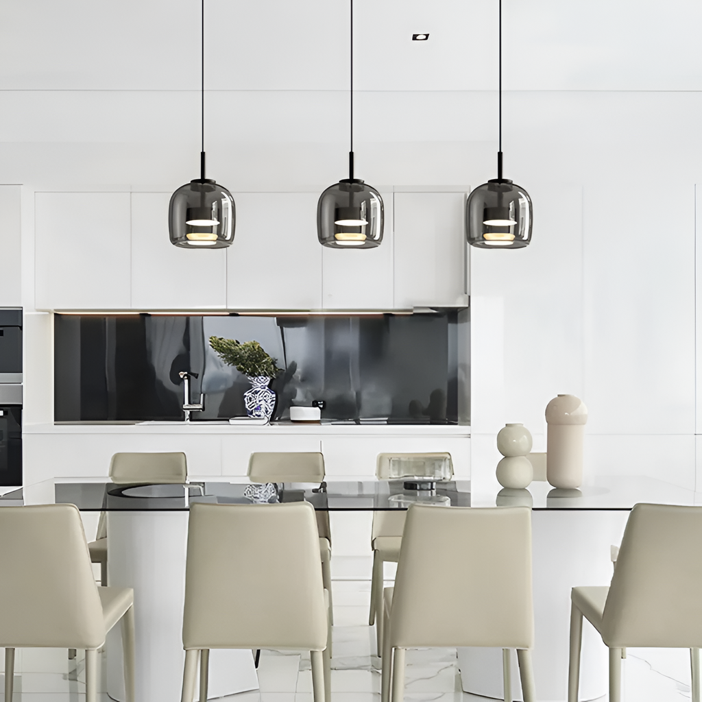 Røget Glas Pendellampe - Nordisk LED Hængelampe