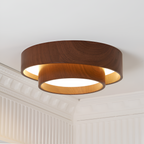 Lagdelt Træ-Effekt Loftslampe - Minimalistisk
