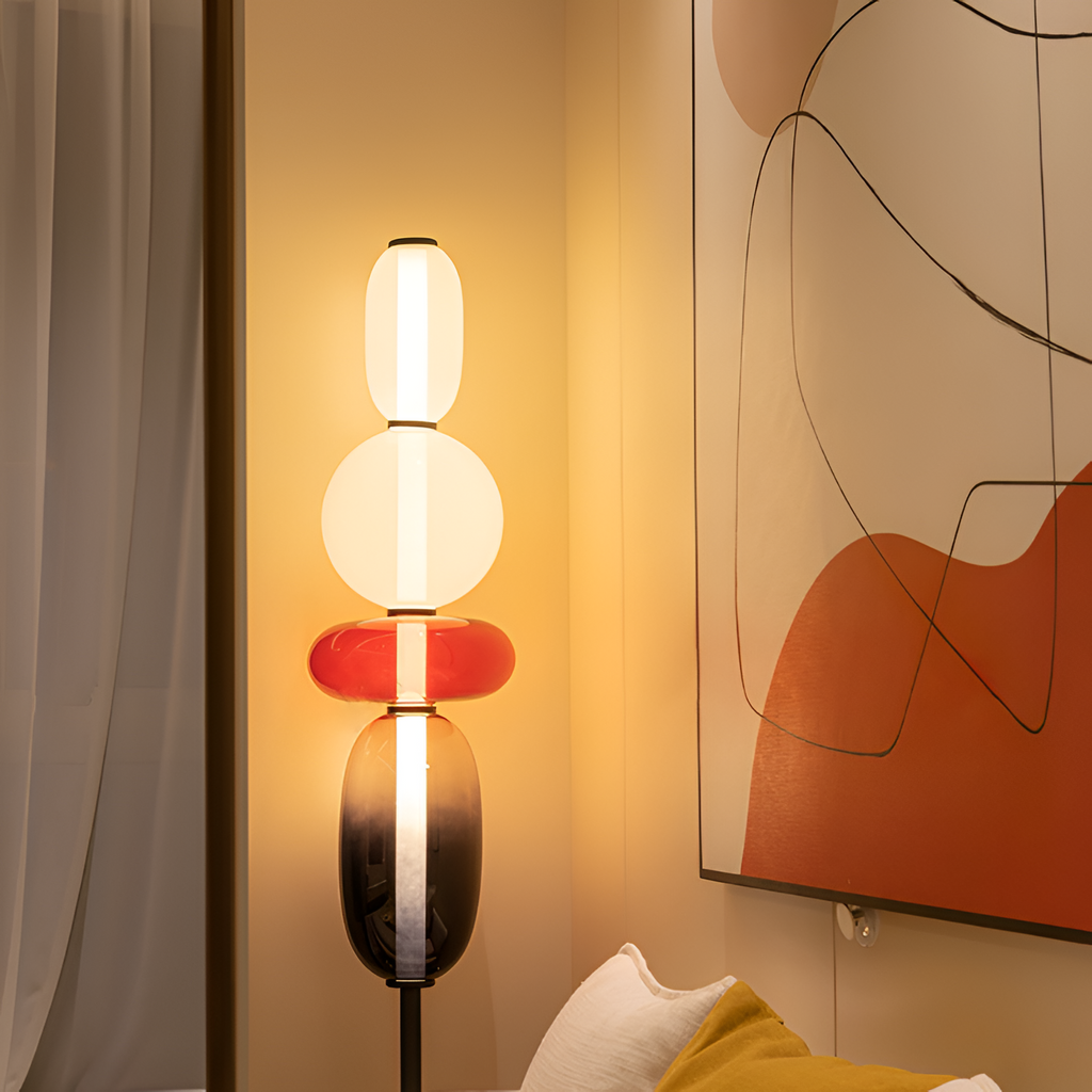 Stablet Geometrisk Glasgulvlampe - Moderne