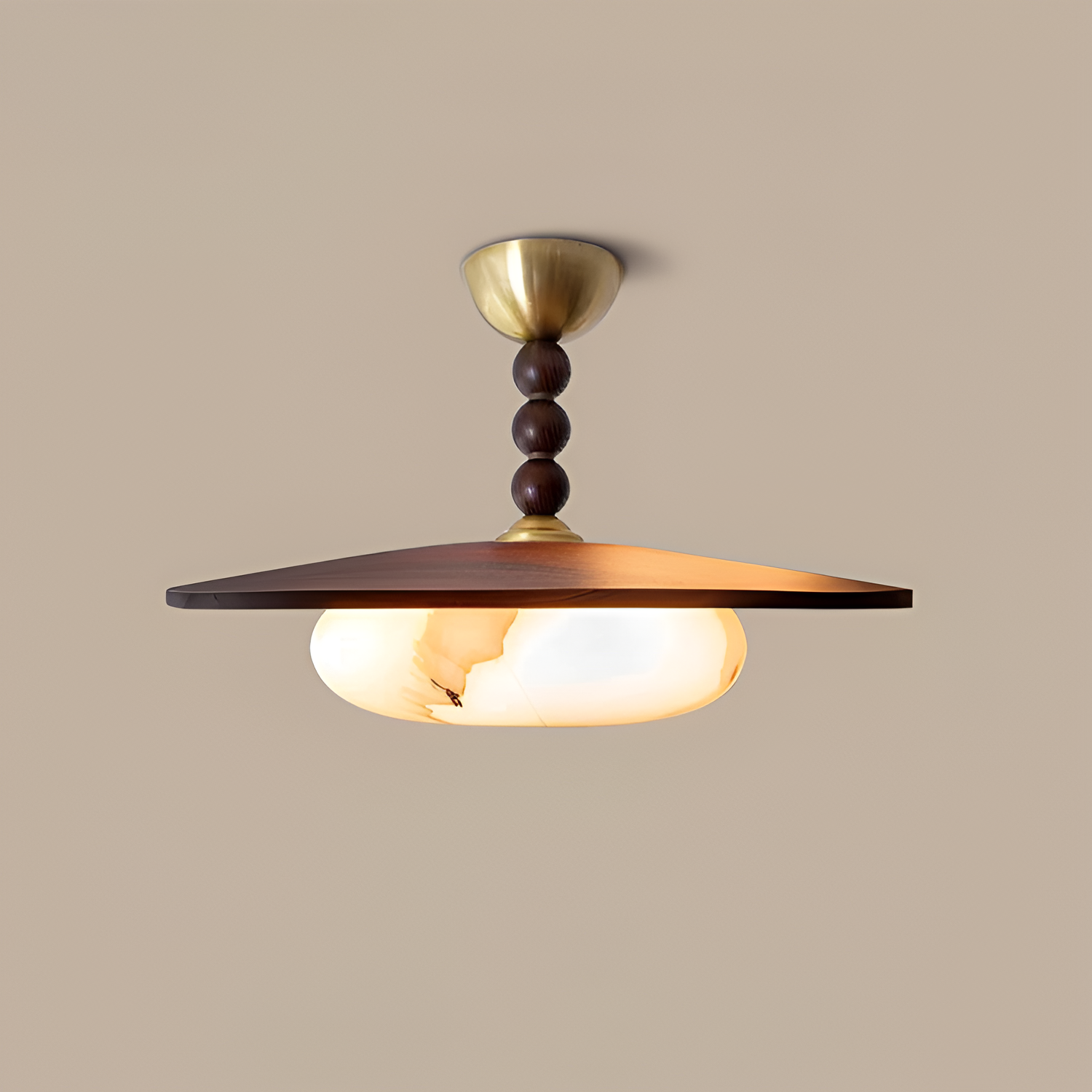 Skulpturel Alabast Loftlampe - Moderne