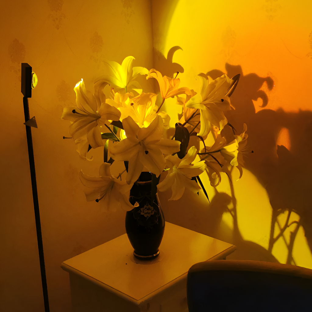 Sunset Projektionsgulvlampe - Gylden Time Stemningsbelysning