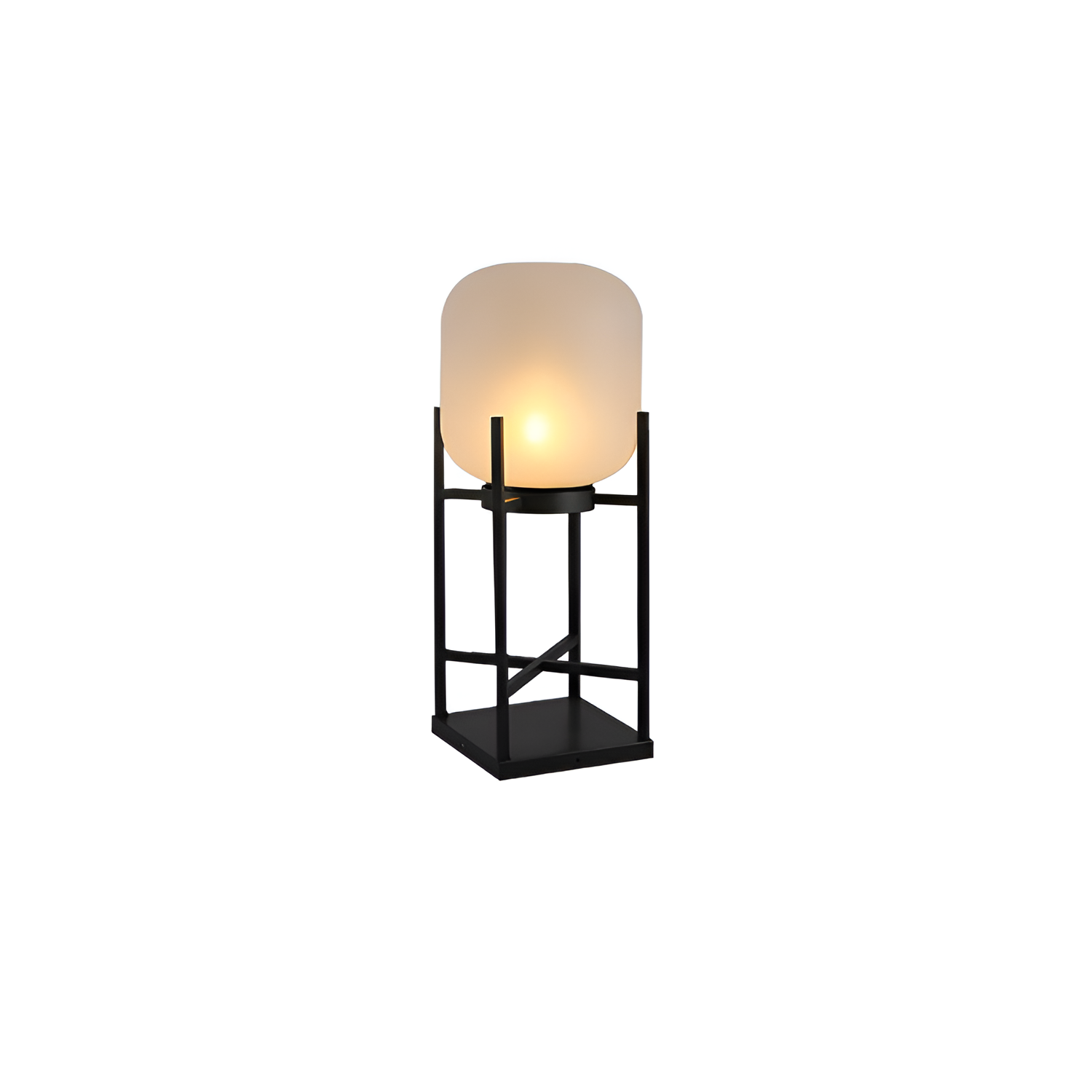 Geometrisk Industriel Solcelle Gulvlampe - Minimalistisk