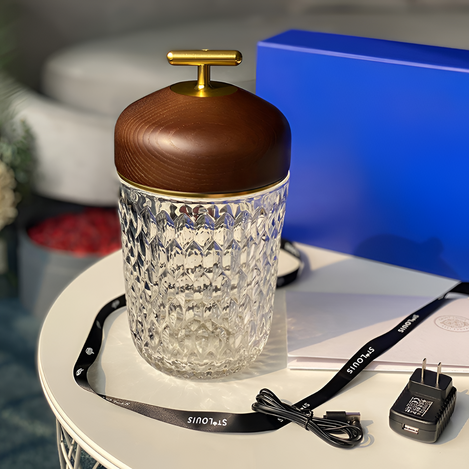 Minimalistisk Facetteret Bærbar Lampe - Ledningsfri