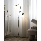 Blomstret buet gulvlampe - justerbar