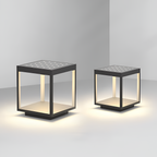 Geometrisk Solcellelampe til Udendørsbrug - Minimalistisk