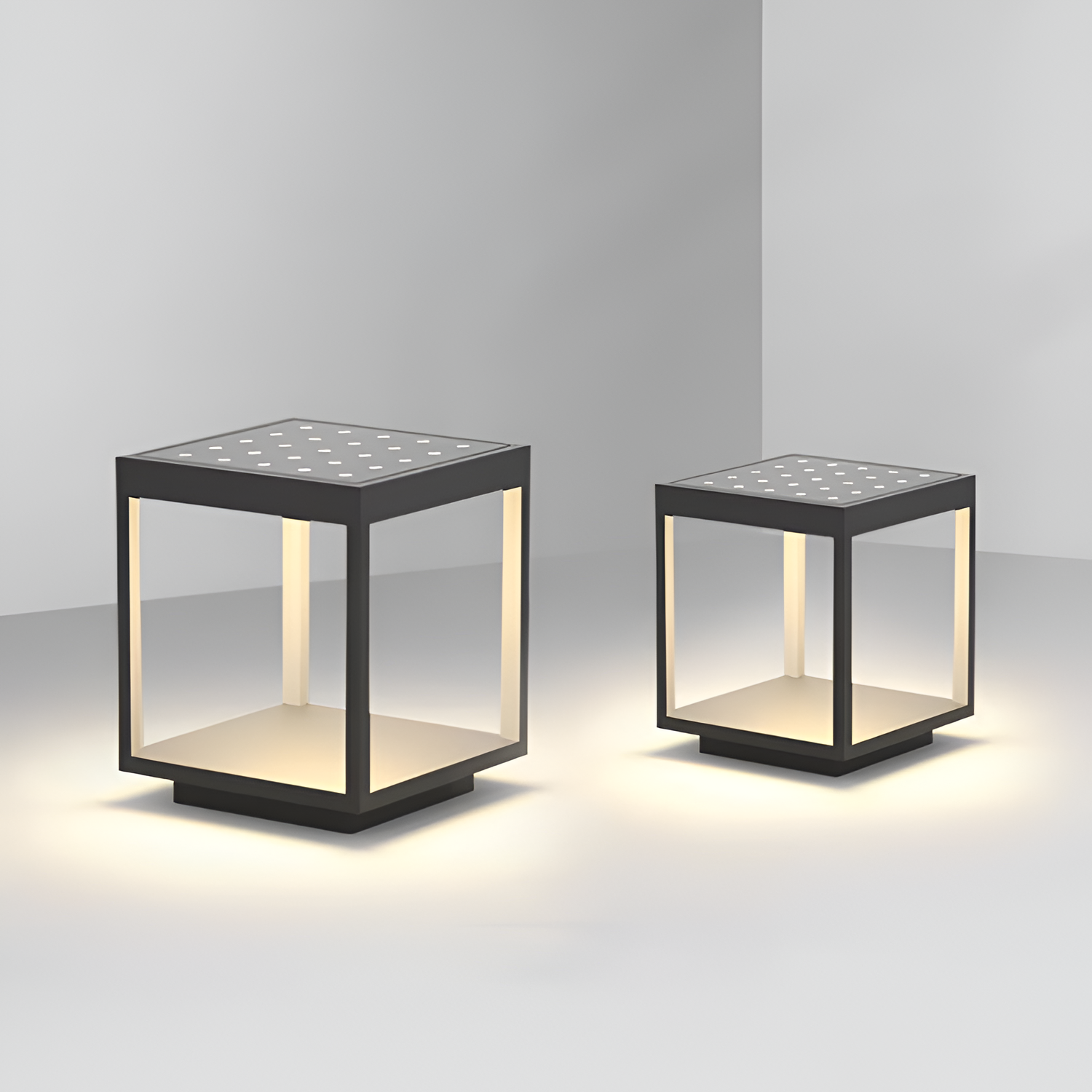 Geometrisk Solcellelampe til Udendørsbrug - Minimalistisk