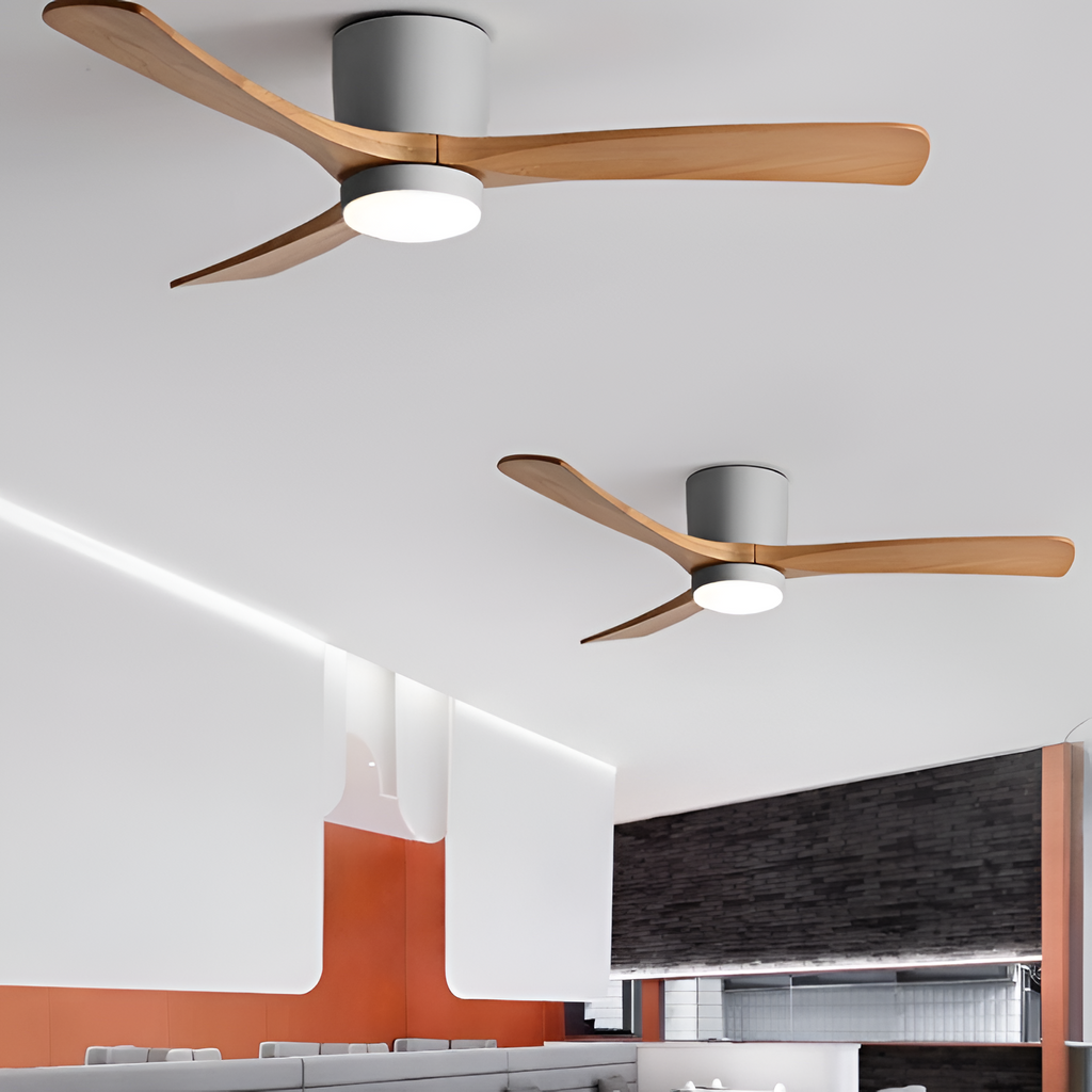 Nordisk Træ Loftsventilatorslampe - Justerbar