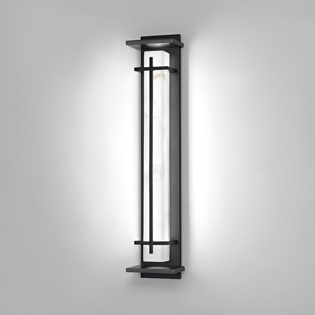 Marmorstil Solenergi Rektangulær Væglampe - Minimalistisk