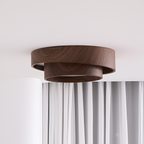 Lagdelt Træ-Effekt Loftslampe - Minimalistisk