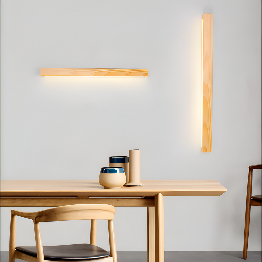 Lineær Træ Geometrisk Væglampe - Minimalistisk