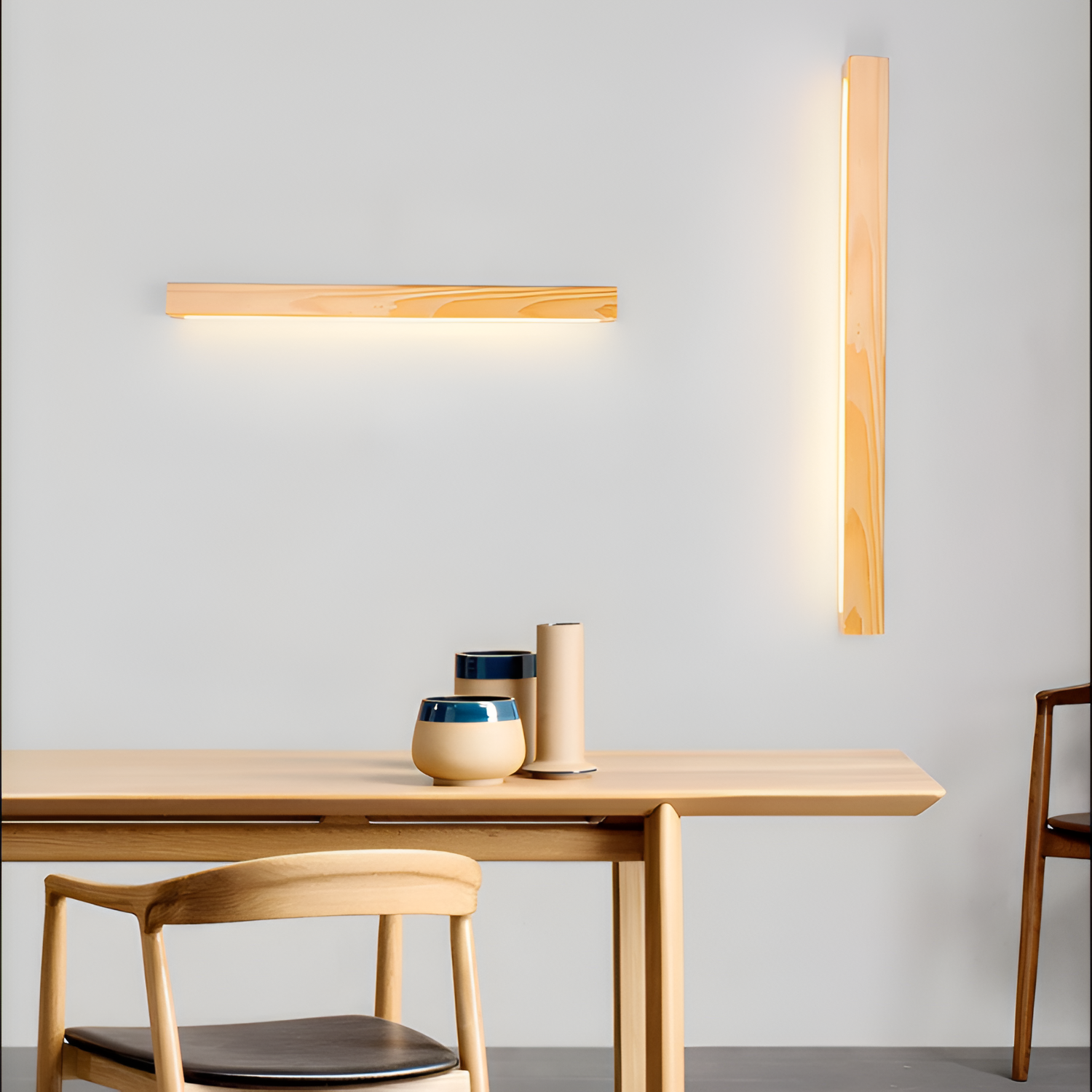 Lineær Træ Geometrisk Væglampe - Minimalistisk