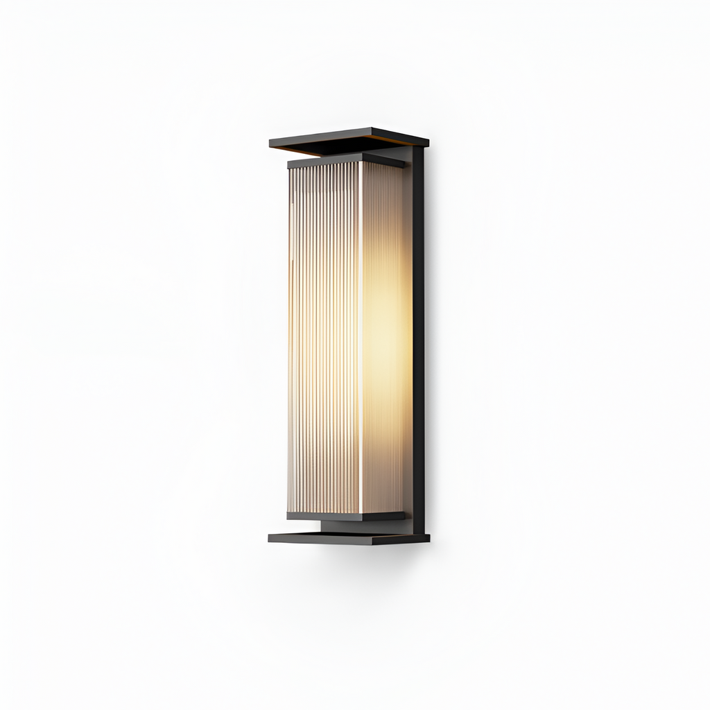 Rillet Lineær Solenergi Væglampe - Minimalistisk
