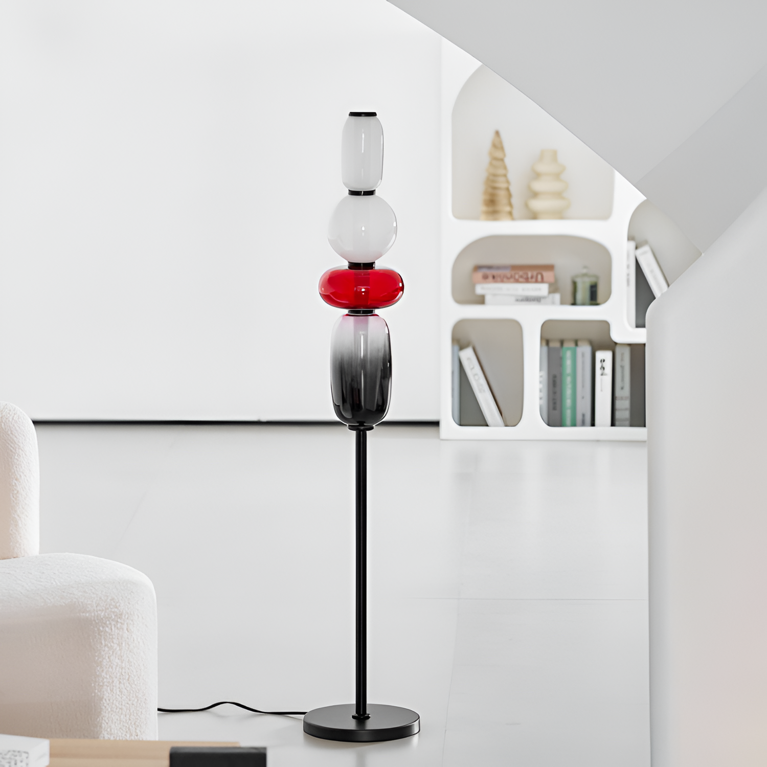 Stablet Geometrisk Glasgulvlampe - Moderne