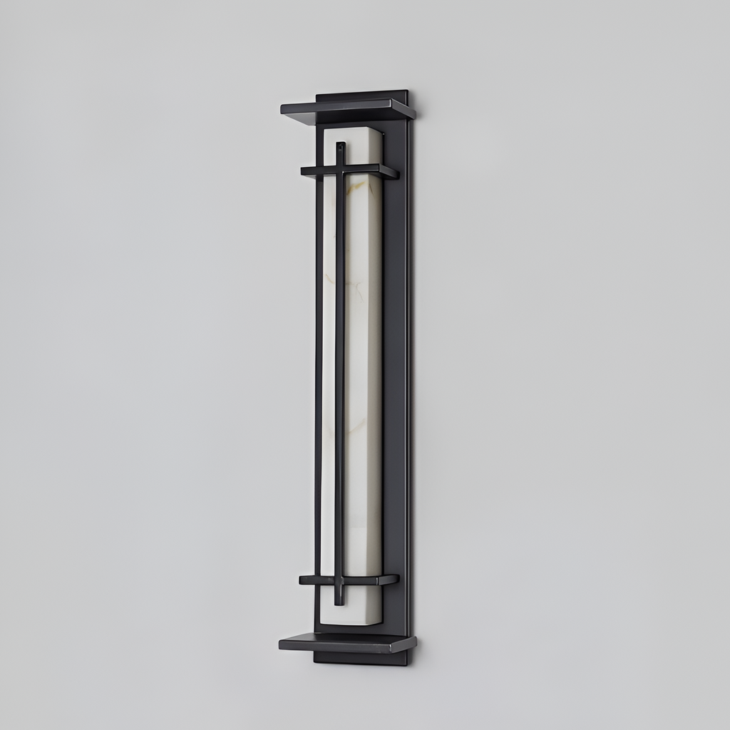 Marmorstil Solenergi Rektangulær Væglampe - Minimalistisk