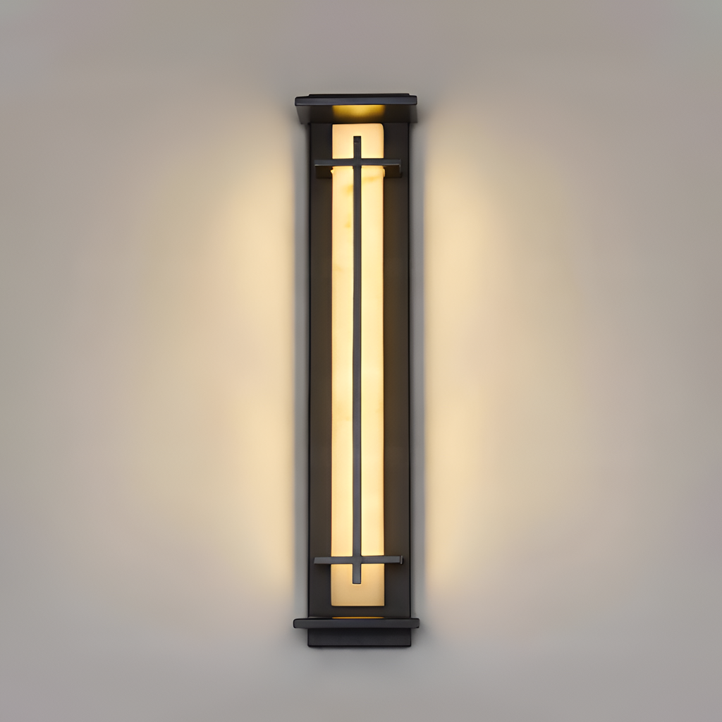 Marmorstil Solenergi Rektangulær Væglampe - Minimalistisk