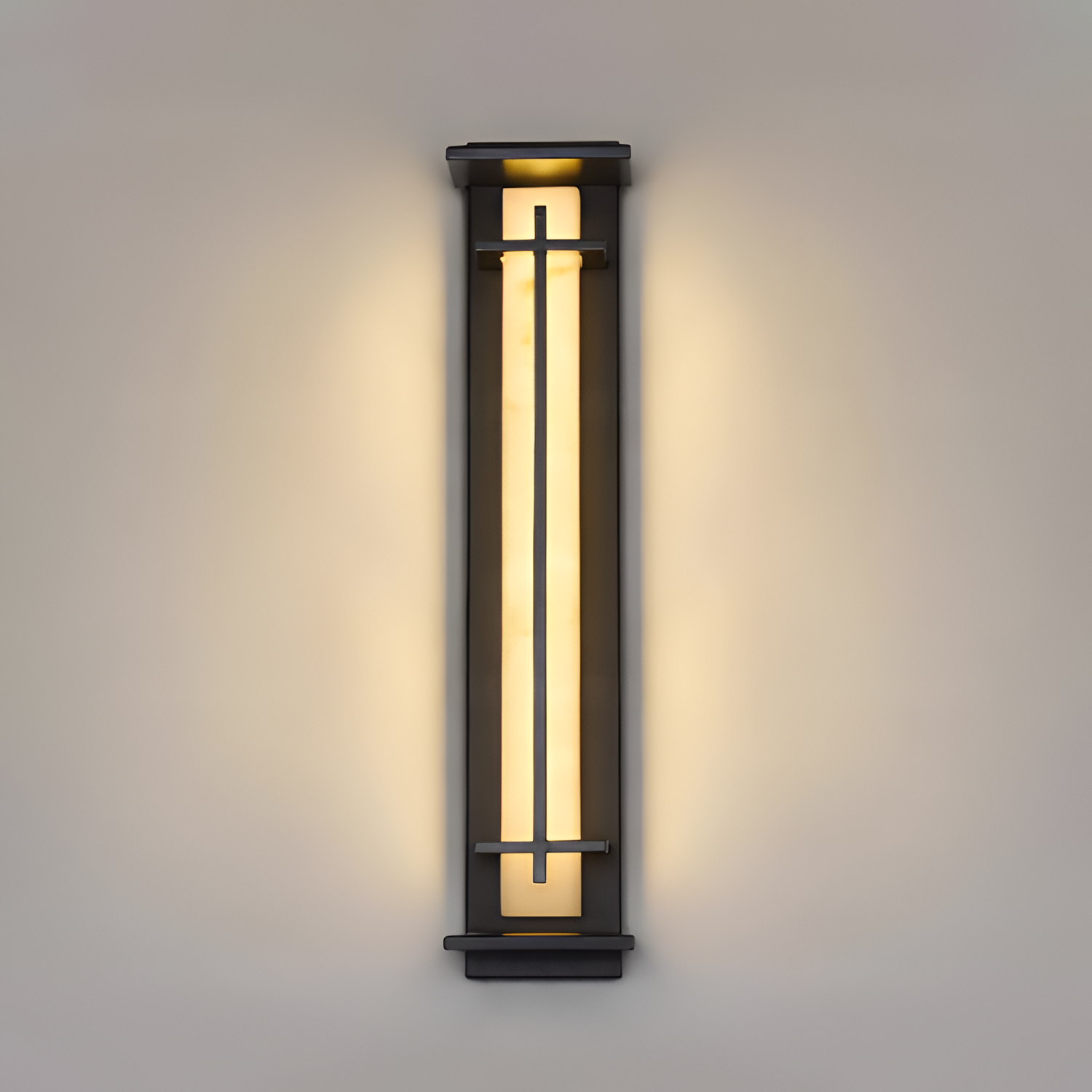 Marmorstil Solenergi Rektangulær Væglampe - Minimalistisk