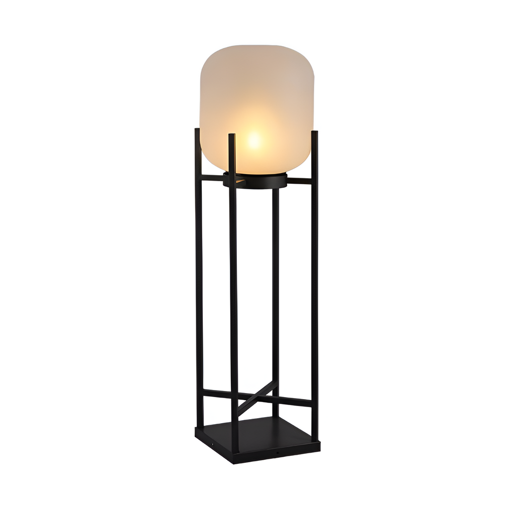 Geometrisk Industriel Solcelle Gulvlampe - Minimalistisk