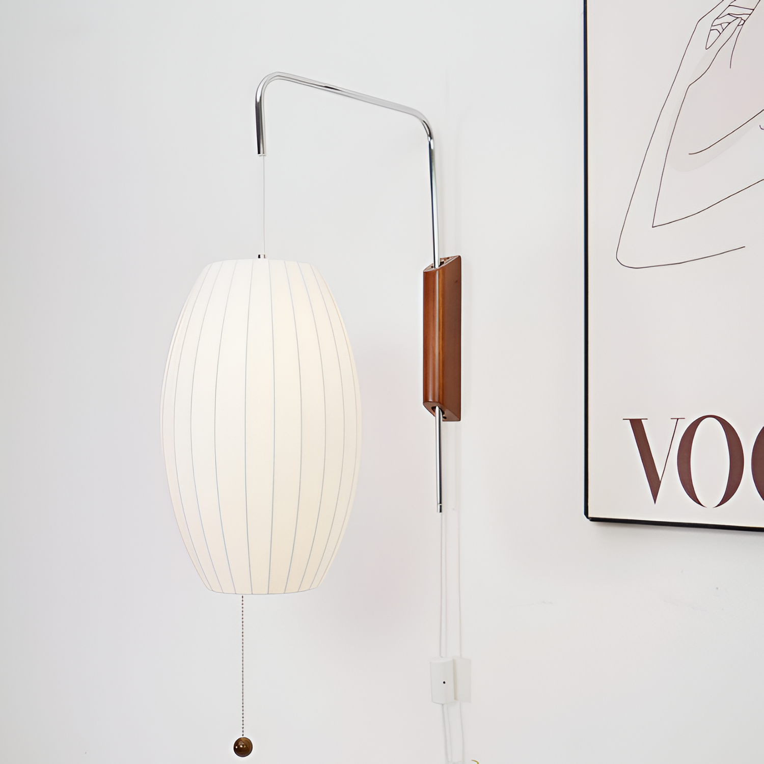 Svingarm Rillet Væglampe - Minimalistisk