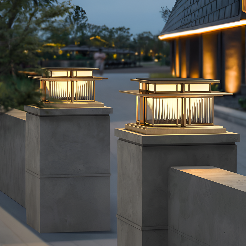 Zen-stil Solcellelampe til Søjle - Minimalistisk