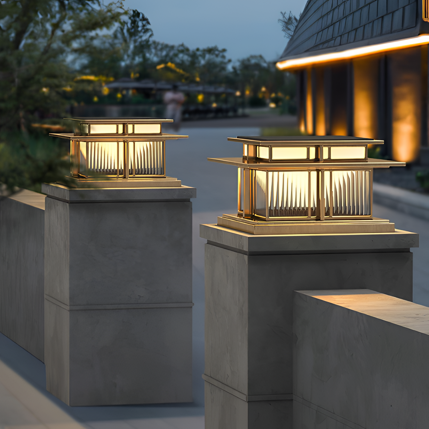 Zen-stil Solcellelampe til Søjle - Minimalistisk