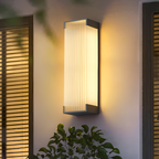 Rektangulær Solenergi Rillet Væglampe - Minimalistisk