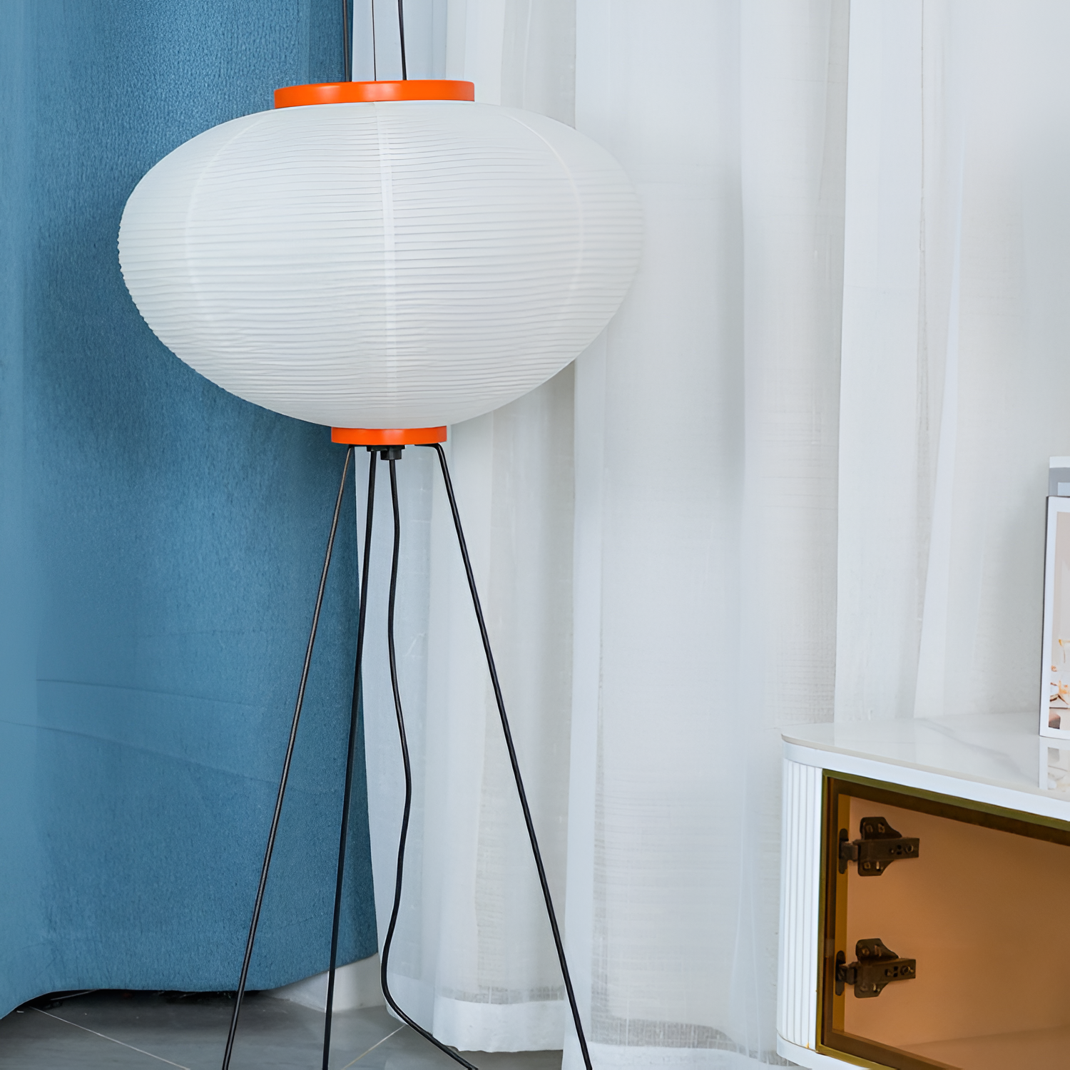Geometrisk Papirlampe i Washi - Minimalistisk