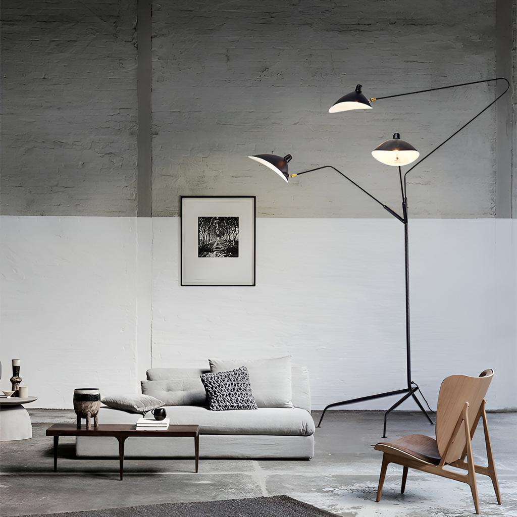 Industriel Minimalistisk Gulvlampe - Justerbar