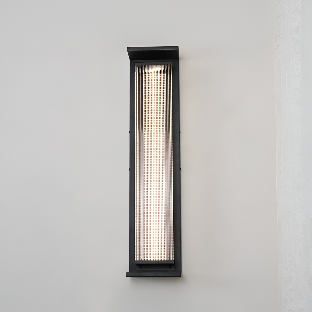 Rillet Lineær Solenergi Væglampe - Minimalistisk